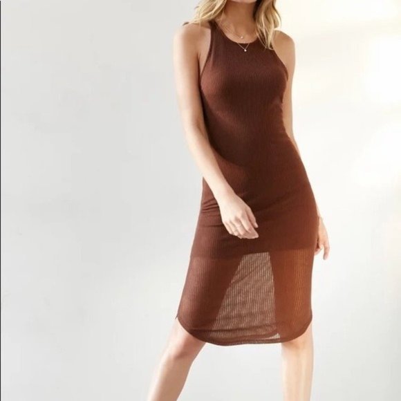 Sparkle & Fade Rib Racerback Midi Dress from Urban Outfitters - Picture 1 of 5